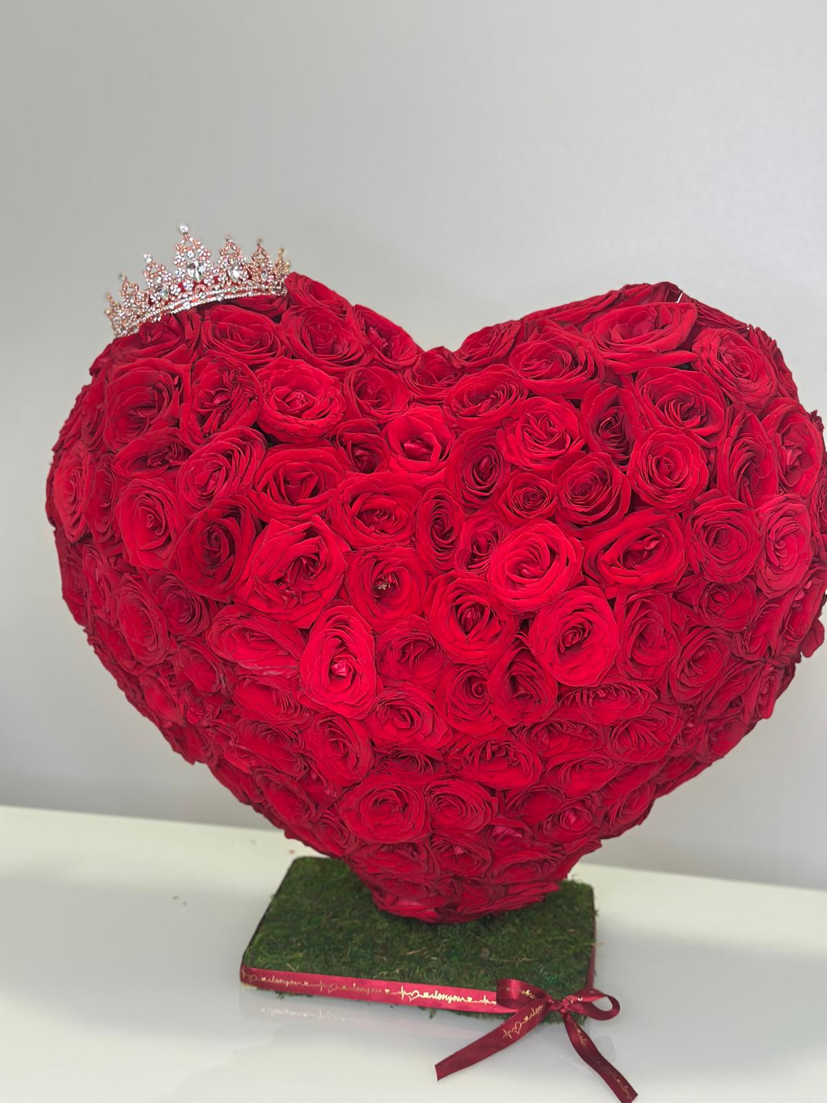3D Heart Rose Arrangement